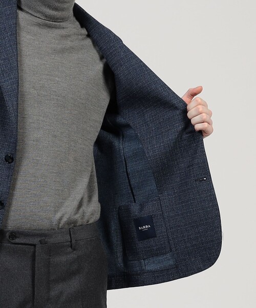 BARBA（バルバ）の「BARBA EASY J1 ウール シングルブレステッド2Bジャケット（テーラードジャケット・メンズ・ダークブラウン/ネイビー・50/48/46）」の7枚目の写真