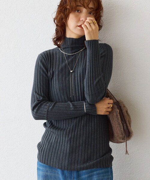 新色追加・リバイバル】シルクカシミヤリブニット（ニット/セーター