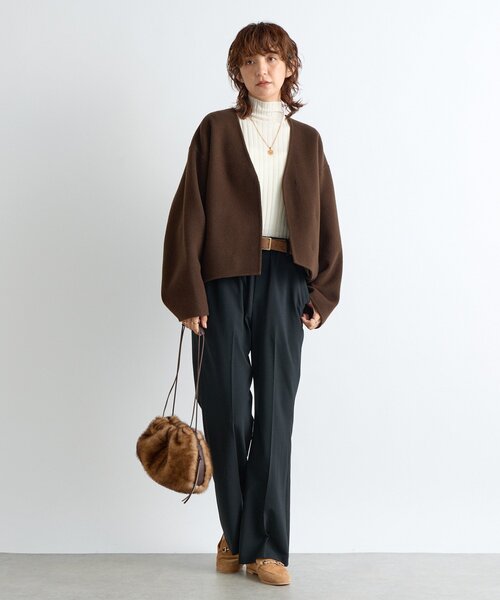 美品✨リヴドロワ【シルク混の柔らかさ】シルクカシミヤリブニット シルク混の柔らかさ】シルクカシミヤリブニット | RIVE DROITE
