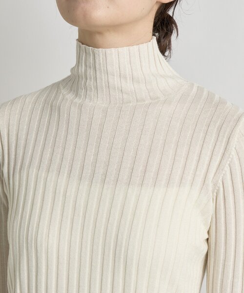 美品✨リヴドロワ【シルク混の柔らかさ】シルクカシミヤリブニット シルク混の柔らかさ】シルクカシミヤリブニット | RIVE DROITE