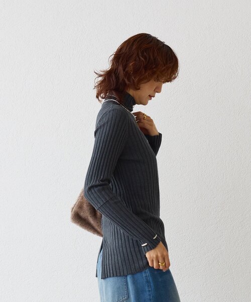 新色追加・リバイバル】シルクカシミヤリブニット（ニット/セーター