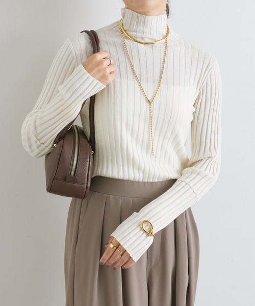 新色追加・リバイバル】シルクカシミヤリブニット（ニット/セーター