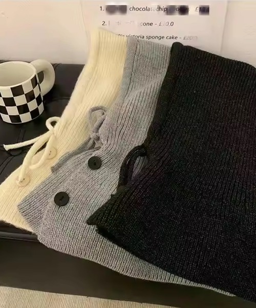 Port（ポート）の「【 SORUTT / ソルト 】 ボタン付き バラクラバ / ニットフード ウォームキャップ #（ニットキャップ/ビーニー・レディース・レッド/ベージュ/グレー/ブラック/アイボリー・FREE）」の18枚目の写真