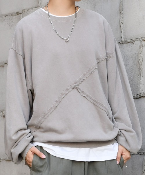Starting Over(スターティングオーバー)の「sulfur dyeing cut off switching hard wash sweat shirt/硫化染め カットオフ 切り替えスウェットシャツ(スウェット・メンズ・ベージュ/チャコールグレー/ブラック・M/L/XL)」の17枚目の写真