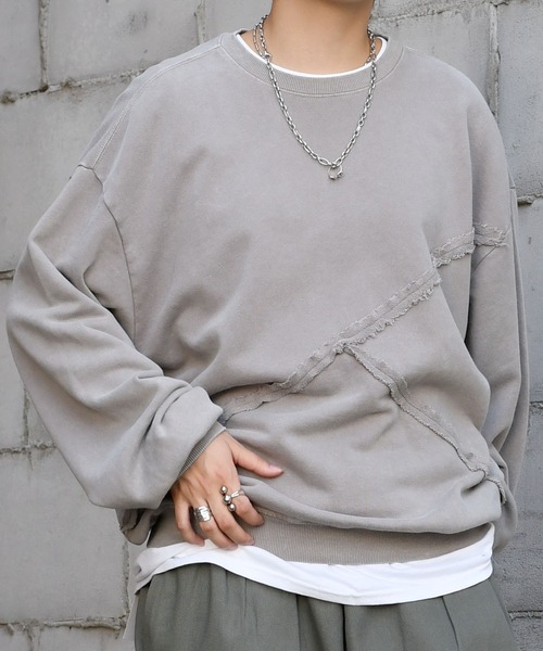 Starting Over(スターティングオーバー)の「sulfur dyeing cut off switching hard wash sweat shirt/硫化染め カットオフ 切り替えスウェットシャツ(スウェット・メンズ・ベージュ/チャコールグレー/ブラック・M/L/XL)」の18枚目の写真