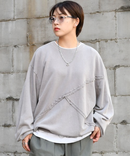 Starting Over(スターティングオーバー)の「sulfur dyeing cut off switching hard wash sweat shirt/硫化染め カットオフ 切り替えスウェットシャツ(スウェット・メンズ・ベージュ/チャコールグレー/ブラック・M/L/XL)」の19枚目の写真