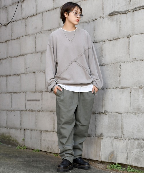 Starting Over(スターティングオーバー)の「sulfur dyeing cut off switching hard wash sweat shirt/硫化染め カットオフ 切り替えスウェットシャツ(スウェット・メンズ・ベージュ/チャコールグレー/ブラック・M/L/XL)」の20枚目の写真