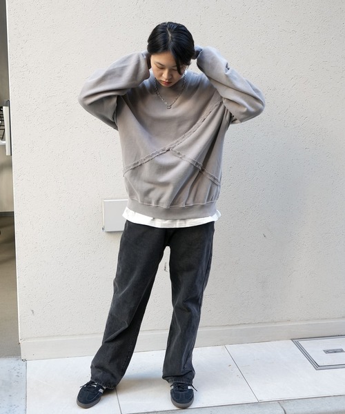 【即日発送】STONE  ダークグレー スウェットシャツ フード付きスウェットとラウンドネックスウェット | Stone Island