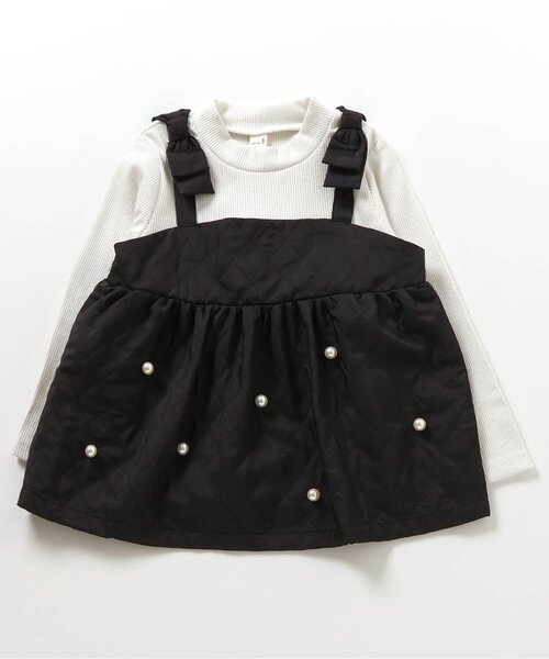 apres les cours（アプレレクール）の「パール付キルトセットアップ_アプレレクールマシェリ（セットアップ・キッズ・ブラック/アイボリー・80/90/100/110/120/130/140）」の19枚目の写真