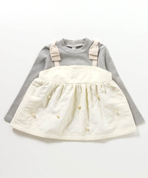 apres les cours（アプレレクール）の「パール付キルトセットアップ_アプレレクールマシェリ（セットアップ・キッズ・ブラック/アイボリー・80/90/100/110/120/130/140）」の20枚目の写真