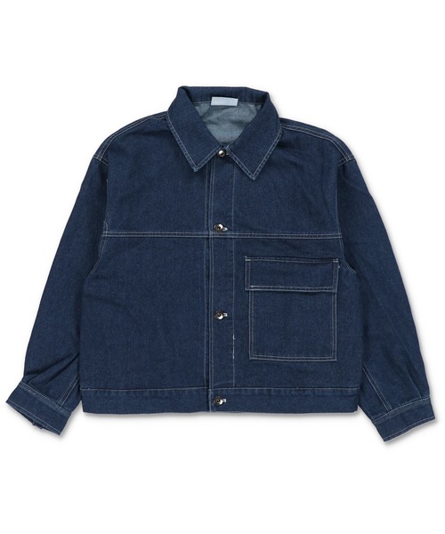 SPINNS（スピンズ）の「ストリート＆古着MIX/ショート丈デニムジャケット（デニムジャケット・メンズ・ブラック/ブルー/ワンウォッシュ・ONESIZE）」の3枚目の写真