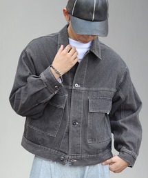 ストリート＆古着MIX/ショート丈デニムジャケット