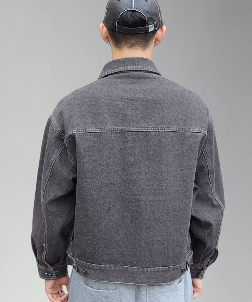 SPINNS（スピンズ）の「ストリート＆古着MIX/ショート丈デニムジャケット（デニムジャケット・メンズ・ブラック/ブルー/ワンウォッシュ・ONESIZE）」の11枚目の写真