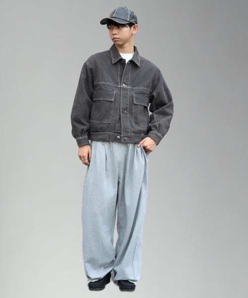 SPINNS（スピンズ）の「ストリート＆古着MIX/ショート丈デニムジャケット（デニムジャケット・メンズ・ブラック/ブルー/ワンウォッシュ・ONESIZE）」の12枚目の写真