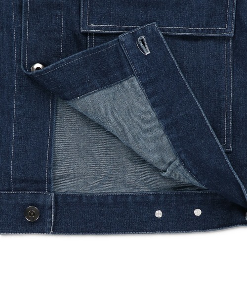 SPINNS（スピンズ）の「ストリート＆古着MIX/ショート丈デニムジャケット（デニムジャケット・メンズ・ブラック/ブルー/ワンウォッシュ・ONESIZE）」の20枚目の写真