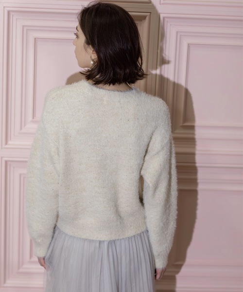 OPAQUE.CLIP(オペークドットクリップ)の「◆≪エマール検証済≫スパンコールフェザーニット【洗濯機洗い可/抗ピル】(ニット/セーター・レディース・ホワイト系8/ライトグレー系5/ライトパープル/ブルー系5/ネイビー系5・36/38/40)」の14枚目の写真