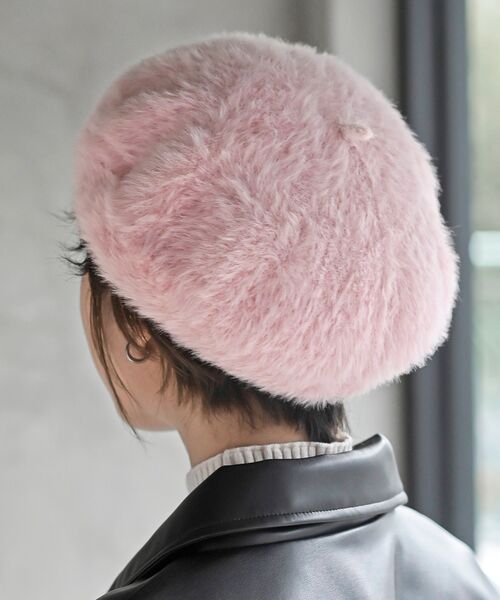 rps（アールピーエス）の「シャギーベレー帽（ハンチング/ベレー帽・レディース・ライトグレー/ボルドー/オフホワイト/グレー/ブラック/ピンク・フリー）」の5枚目の写真