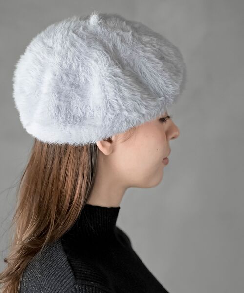 rps（アールピーエス）の「シャギーベレー帽（ハンチング/ベレー帽・レディース・ライトグレー/ボルドー/オフホワイト/グレー/ブラック/ピンク・フリー）」の4枚目の写真