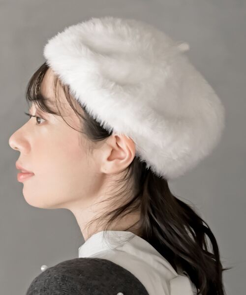 rps（アールピーエス）の「シャギーベレー帽（ハンチング/ベレー帽・レディース・ライトグレー/ボルドー/オフホワイト/グレー/ブラック/ピンク・フリー）」の12枚目の写真