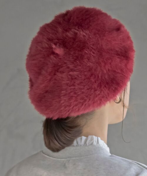 rps（アールピーエス）の「シャギーベレー帽（ハンチング/ベレー帽・レディース・ライトグレー/ボルドー/オフホワイト/グレー/ブラック/ピンク・フリー）」の14枚目の写真