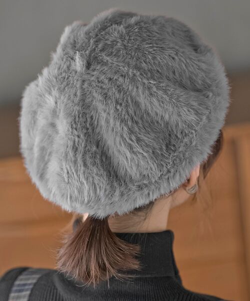 rps（アールピーエス）の「シャギーベレー帽（ハンチング/ベレー帽・レディース・ライトグレー/ボルドー/オフホワイト/グレー/ブラック/ピンク・フリー）」の17枚目の写真