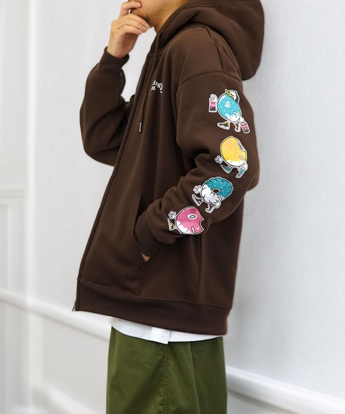 韓国　less.web HEIGHTS ブラウン　パーカー　フーディー GYDA 【WEB限定】IL LA BUNNY BIGパーカー（チャコールグレー
