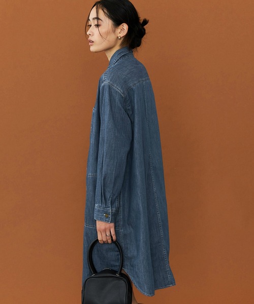 Lee(リー)の「Lee/リー デニムロコシャツワンピース(シャツワンピース・レディース・ブルー/インディゴブルー・SMALL/MEDIUM)」の5枚目の写真