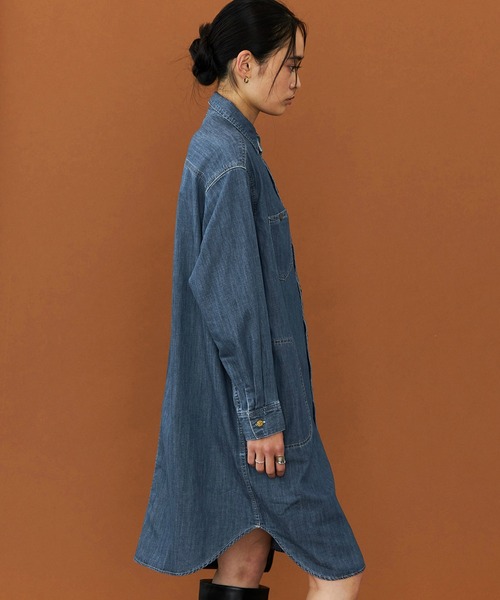 Lee(リー)の「Lee/リー デニムロコシャツワンピース(シャツワンピース・レディース・ブルー/インディゴブルー・SMALL/MEDIUM)」の6枚目の写真
