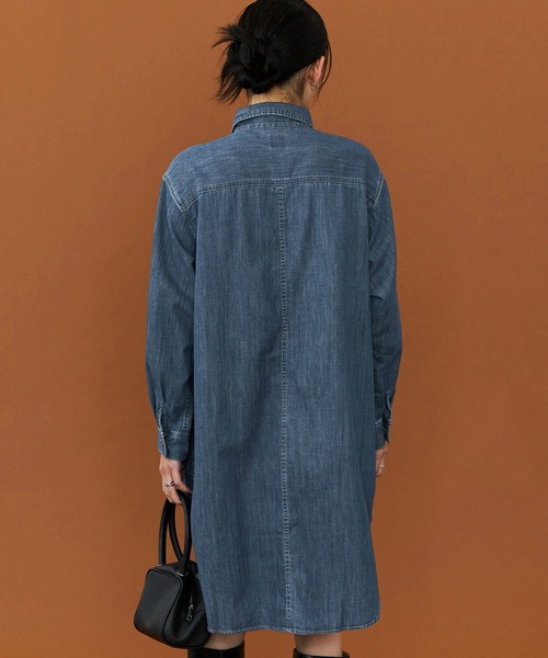 Lee(リー)の「Lee/リー デニムロコシャツワンピース(シャツワンピース・レディース・ブルー/インディゴブルー・SMALL/MEDIUM)」の7枚目の写真