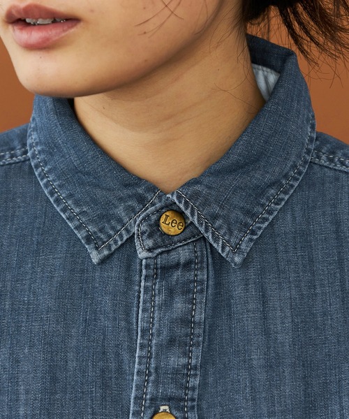 Lee(リー)の「Lee/リー デニムロコシャツワンピース(シャツワンピース・レディース・ブルー/インディゴブルー・SMALL/MEDIUM)」の8枚目の写真