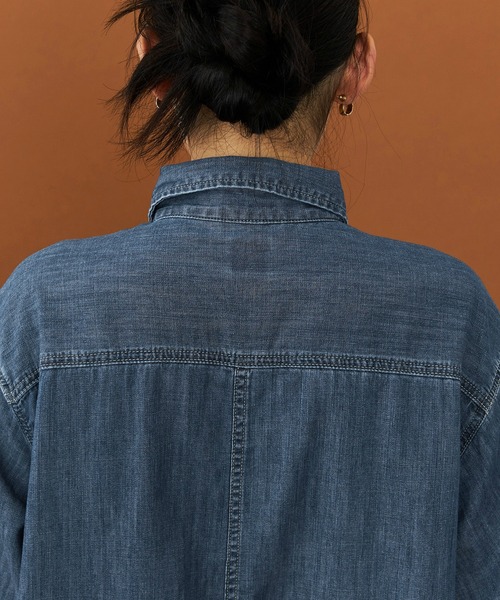 Lee(リー)の「Lee/リー デニムロコシャツワンピース(シャツワンピース・レディース・ブルー/インディゴブルー・SMALL/MEDIUM)」の13枚目の写真