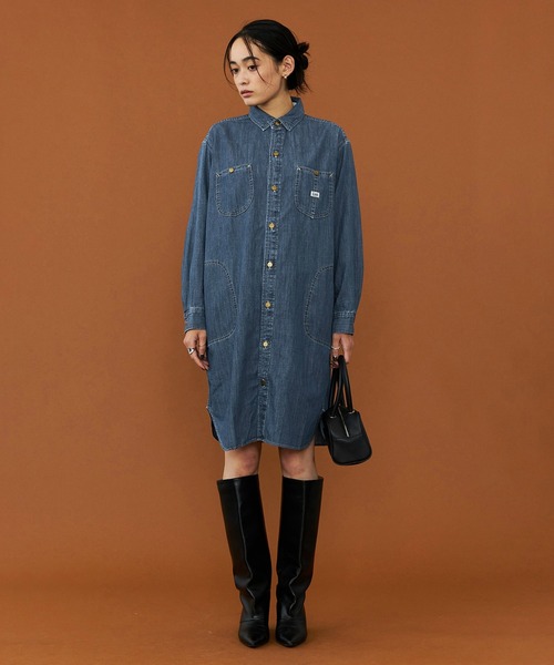 Lee(リー)の「Lee/リー デニムロコシャツワンピース(シャツワンピース・レディース・ブルー/インディゴブルー・SMALL/MEDIUM)」の14枚目の写真