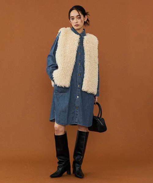 Lee(リー)の「Lee/リー デニムロコシャツワンピース(シャツワンピース・レディース・ブルー/インディゴブルー・SMALL/MEDIUM)」の16枚目の写真