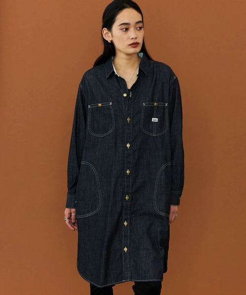 Lee(リー)の「Lee/リー デニムロコシャツワンピース(シャツワンピース・レディース・ブルー/インディゴブルー・SMALL/MEDIUM)」の4枚目の写真