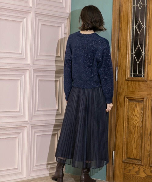 OPAQUE.CLIP（オペークドットクリップ）の「《通勤・セレモニー対応》チュールプリーツフレアスカート【洗濯機洗い可】（スカート・レディース・チャコールグレー/ライトベージュ/ネイビー・36/38/40/42）」の15枚目の写真