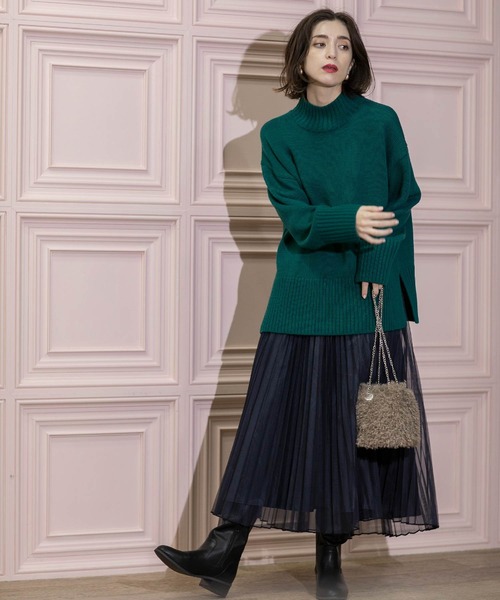 OPAQUE.CLIP（オペークドットクリップ）の「《通勤・セレモニー対応》チュールプリーツフレアスカート【洗濯機洗い可】（スカート・レディース・チャコールグレー/ライトベージュ/ネイビー・36/38/40/42）」の17枚目の写真