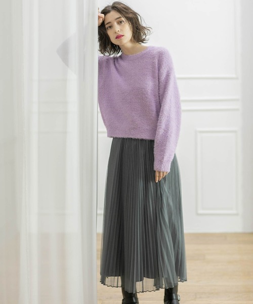 OPAQUE.CLIP（オペークドットクリップ）の「《通勤・セレモニー対応》チュールプリーツフレアスカート【洗濯機洗い可】（スカート・レディース・チャコールグレー/ライトベージュ/ネイビー・36/38/40/42）」の7枚目の写真