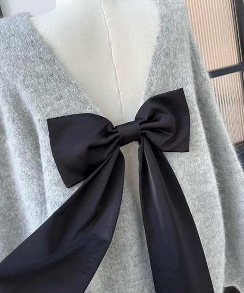 CADBURY（キャドバリー）の「ﾌﾞｰｸﾚｰﾊﾞｯｸﾘﾎﾞﾝｵｰﾊﾞｰｻｲｽﾞﾌﾟﾙｵｰﾊﾞｰ（ニット/セーター・レディース・グレー・FREE）」の2枚目の写真