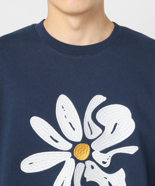 B.C STOCK（ベーセーストック）の「P of E BIG FLOWER エンブロイダリースウェット（スウェット・メンズ・グレー/アイボリー/ブラウン/ネイビー・MEDIUM/LARGE）」の8枚目の写真