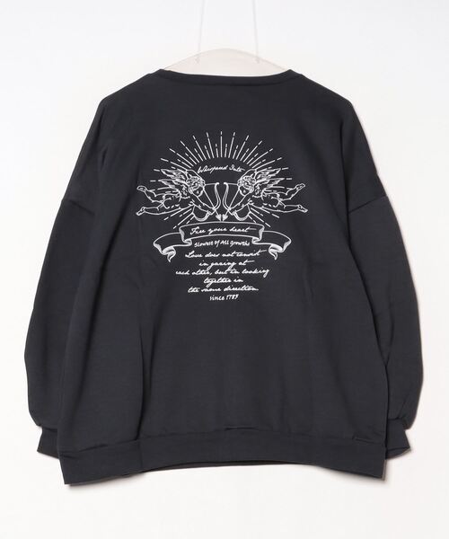 spiritoso(スピリトーゾ)の「spiritoso 裏起毛エンジェル刺繍プルオーバー(スウェット・レディース・アイボリー/グレー/チャコール/グレイッシュベージュ/パープル・M)」の6枚目の写真