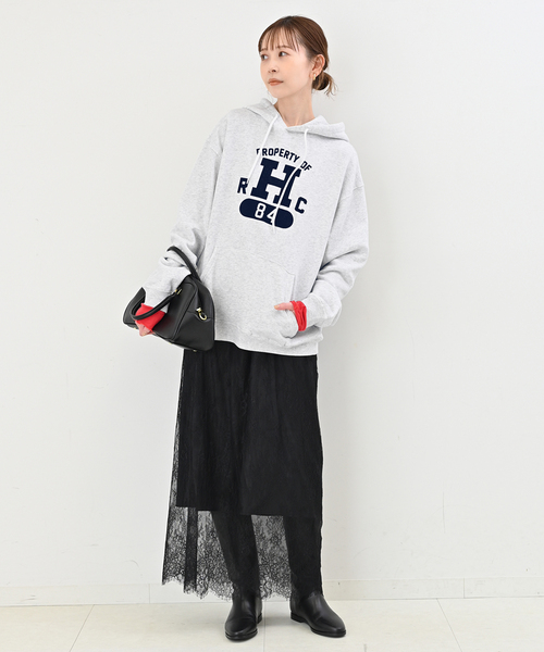 SCREEN STARS（スクリーンスターズ）の「SCREEN STARS SLOBE別注 ロゴフーディー 2423-091SSBTSL（パーカー・レディース・チャコールグレー/ライトグレー・FREE）」の12枚目の写真