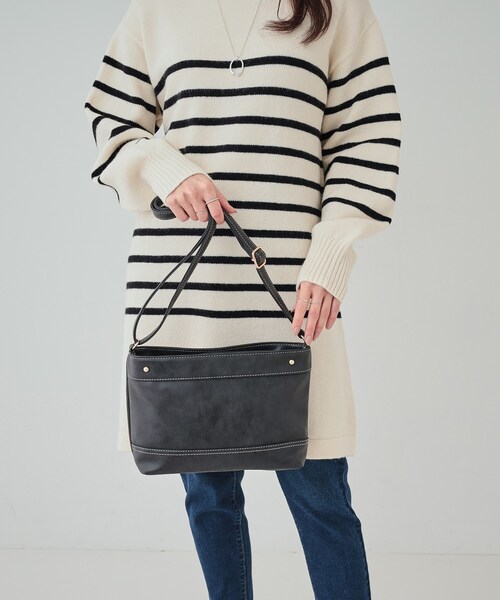 SHOO・LA・RUE（シューラルー）の「◆ムラ合皮ショルダーバッグ（ショルダーバッグ・レディース・ワインレッド/ダークブラウン/ブラック/グレー・00）」の18枚目の写真