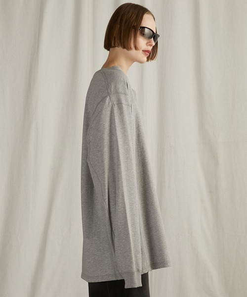 PRANK PROJECT（プランクプロジェクト）の「ダブルネックオーバーTEE / Double Neck Over Tee（Tシャツ/カットソー・レディース・ホワイト/グレー/ブラック・FREE）」の18枚目の写真