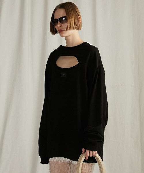 PRANK PROJECT（プランクプロジェクト）の「ダブルネックオーバーTEE / Double Neck Over Tee（Tシャツ/カットソー・レディース・ホワイト/グレー/ブラック・FREE）」の8枚目の写真