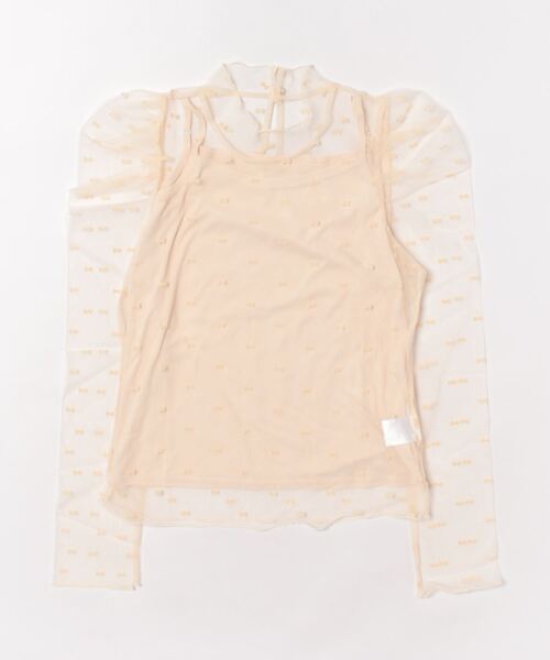 REDYAZEL（レディアゼル）の「リボンフロッキーチュールブラウス（シャツ/ブラウス・レディース・グレー系その他/ブラック系その他/ベージュ系その他・FREE）」の6枚目の写真