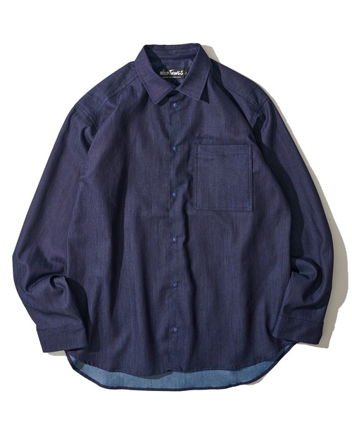 WILD THINGS（ワイルドシングス）の「【WILD THINGS/ワイルドシングス】NANOTEX DENIM SHIRT / ナノテックデニムシャツ WT25035KB（シャツ/ブラウス・メンズ・ブルー/インディゴブルー・X-LARGE/LARGE/MEDIUM/SMALL）」の2枚目の写真