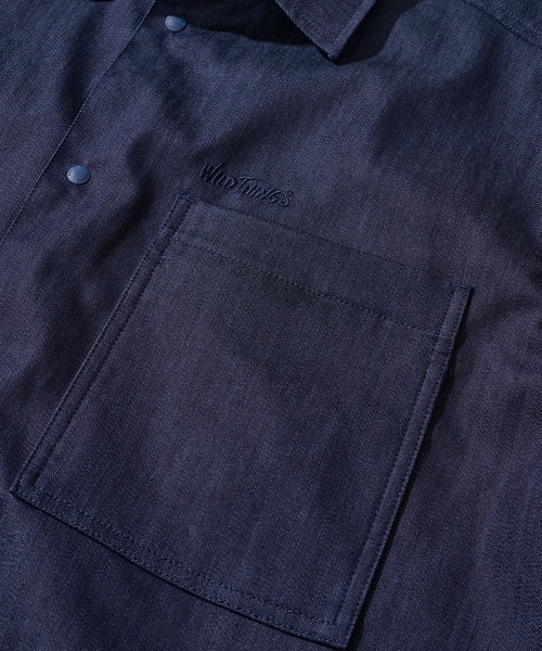 WILD THINGS（ワイルドシングス）の「【WILD THINGS/ワイルドシングス】NANOTEX DENIM SHIRT / ナノテックデニムシャツ WT25035KB（シャツ/ブラウス・メンズ・ブルー/インディゴブルー・X-LARGE/LARGE/MEDIUM/SMALL）」の6枚目の写真