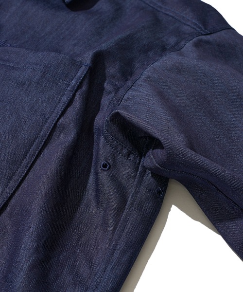 WILD THINGS（ワイルドシングス）の「【WILD THINGS/ワイルドシングス】NANOTEX DENIM SHIRT / ナノテックデニムシャツ WT25035KB（シャツ/ブラウス・メンズ・ブルー/インディゴブルー・X-LARGE/LARGE/MEDIUM/SMALL）」の8枚目の写真