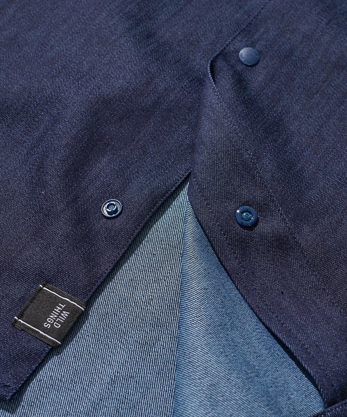WILD THINGS（ワイルドシングス）の「【WILD THINGS/ワイルドシングス】NANOTEX DENIM SHIRT / ナノテックデニムシャツ WT25035KB（シャツ/ブラウス・メンズ・ブルー/インディゴブルー・X-LARGE/LARGE/MEDIUM/SMALL）」の9枚目の写真