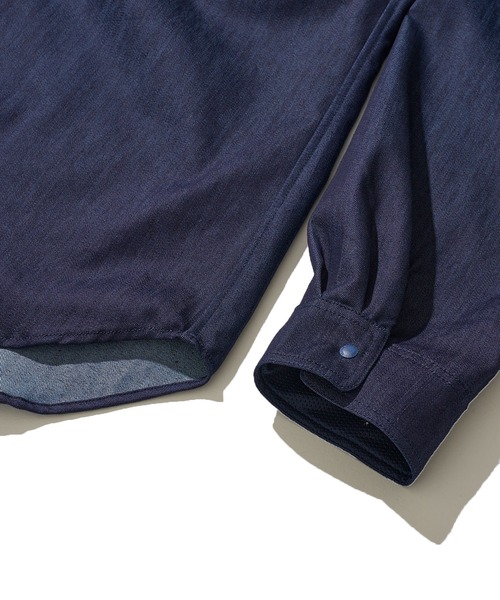 WILD THINGS（ワイルドシングス）の「【WILD THINGS/ワイルドシングス】NANOTEX DENIM SHIRT / ナノテックデニムシャツ WT25035KB（シャツ/ブラウス・メンズ・ブルー/インディゴブルー・X-LARGE/LARGE/MEDIUM/SMALL）」の10枚目の写真